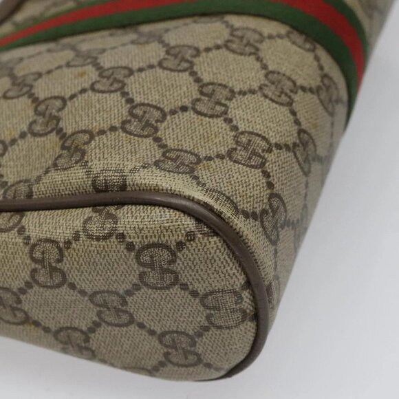 GUCCI GG Supreme Web Sherry Line Clutch Bag PVC Beige 89 01 012 Auth 112826 - Picture 4 of 16
